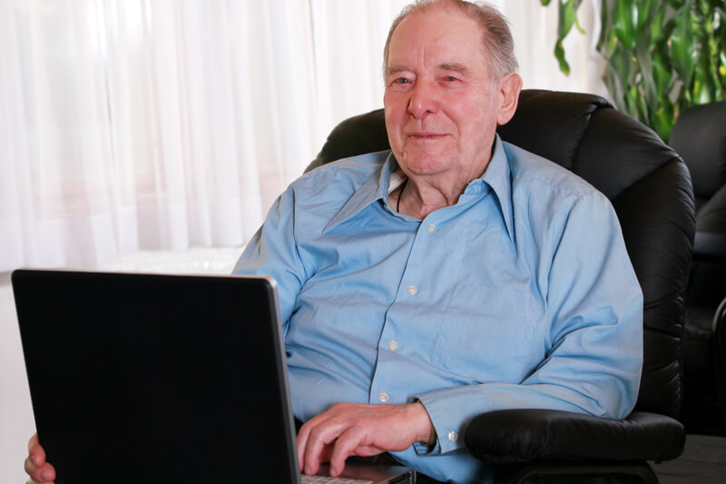 Older Man On His Laptop