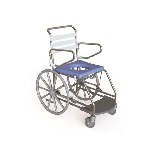 Self-Propel Mobile Shower Commode with Weight Bearing Footplate - 500mm Seat Width